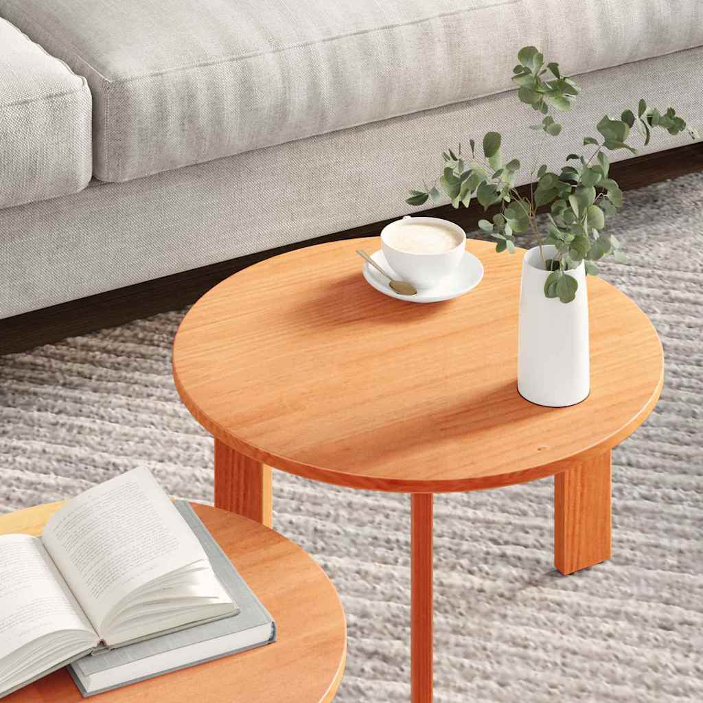 Couchtisch 2 pcs Wachsbraun 47,5 x 47,5 x 27 cm